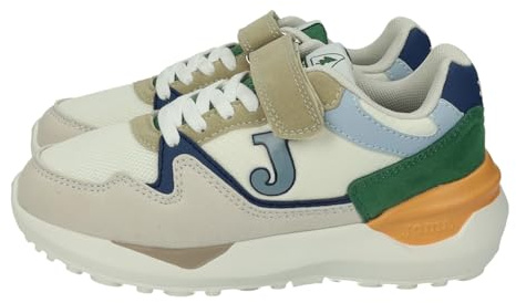 Joma J3080S2516V Sportschuhe für Kinder, Klettverschluss, elastische Schnürsenkel, mehrfarbig, für Jungen, beige, 27 EU