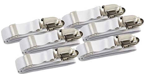 CKM Betttuchspanner mit Metallclip verstellbar Weiß (6)