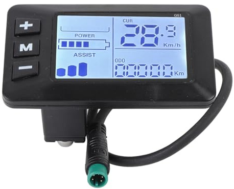 LCD-Display für E-Bikes, 5-poliger LCD-Tachometer für E-Scooter, LCD-Bedienfeld für E-Bikes, LCD-Bildschirm für 2,2-cm-Lenker, für die Umrüstung von E-Scootern