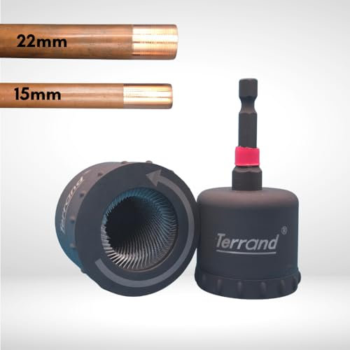Metal Copper Pipe Cleaner Set Drill Tube 15mm & 22mm 1/4 Inch Hex Stud Shank