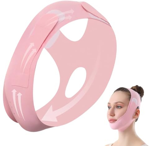 V-Line Lifting Kinnriemen Zum Schlafen, Rein Physisch Und Nebenwirkungsfrei, Wiederverwendbarer Atmungsaktiver Doppelkinn-Reduzierer, Jaw Trainer Face Lift Mask Face Strap zum Abnehmen und