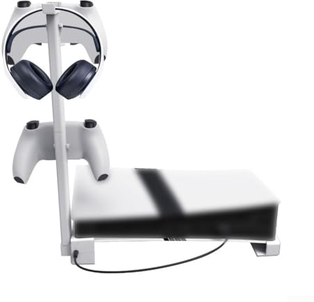 Per PS5 PRO scaffale orizzontale di stoccaggio, supporto dell'organizzatore della console di gioco con 5 porte USB