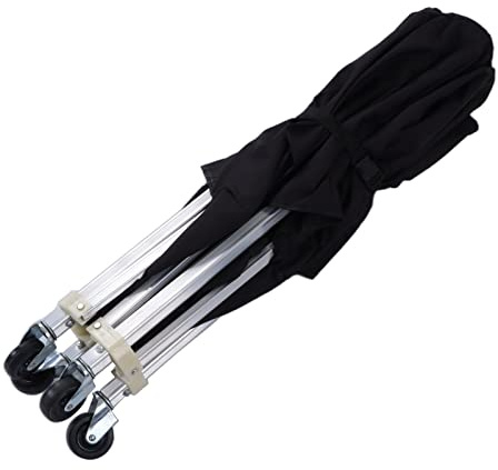 Qqmora Wheeled Ball Cart Foldable Portable Ball Storage Cart for Basketball Soccer Volleyball Aluminum Alloy Canvas Lightweight Durable 88.5 X 66.5 X 66.5cm Black