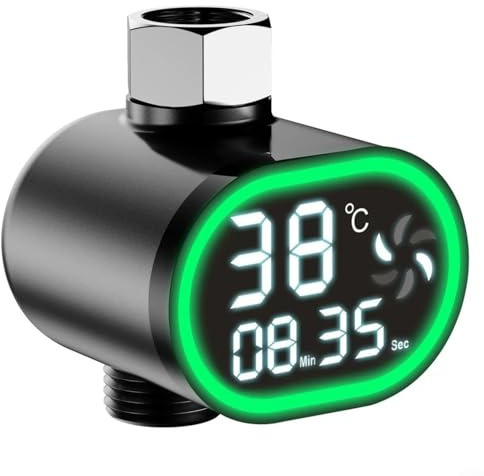 GLFLOW Termometro digitale a LED per doccia, display ad acqua con indicatore di temperatura, per bagnetto
