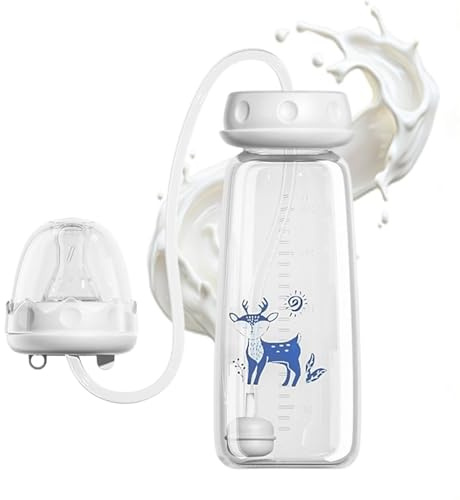 Generisch Anti Kolik Trinkflasche | Flaschen Für Das Stillen - 240 Ml Freisprechfunktion, Zweikanal Auspuffanlage, Geeignet Zum Trinken, Aufbewahren Von Muttermilch Und Wasser