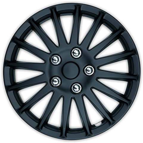 Streetwize - Lightning Premium Wheel Cover Set – Matt Black Rim, 15 in. Hubcap, Decorative Wheel Trim. Automotive Exterior Car Accessories
