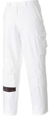 Portwest Pantalon Peintre, Couleur: Blanc Tall, Taille: M, S817WHTM