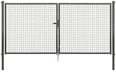 Alberts 602987 Wellengitter-Doppeltor | verschiedene Breiten und Höhen | anthrazit-metallic | Breite 300 cm | Höhe 150 cm