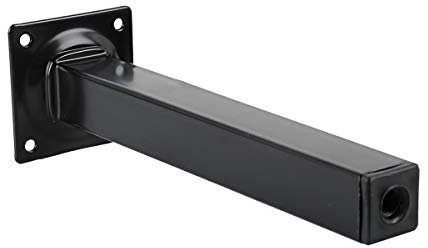 Möbelfuss Möbelbein eckig 250mm x 250mm Schwarz Metall