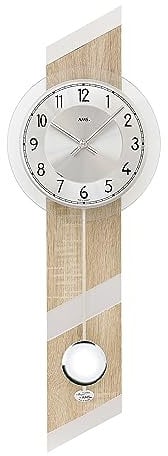 AMS Moderne Wanduhr mit Quartzwerk, batteriebetrieben Quartz-Pendeluhr 69cm- 7415
