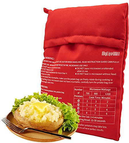 MyLifeUNIT Microwave Potato Bag, Baked Potato Microwave Baking Bag, Red