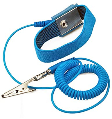 Aituo Anti-Static Metal Adjustable Wrist Strap Coated With Paint Grounding Wrist Band ESD Discharge - Prevents Build up of Static Electricity (Wired)