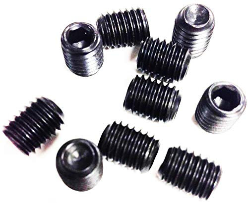 Madenschrauben / Gewindestifte, UNC, 20 TPI (Zähne pro Zoll), 1/4 Zoll x 5/16 Zoll (6,4 x 7,9 mm), Zugfestigkeitsklasse 10,9, ideal für Türschließer, Türgriffe etc., 10 Stück