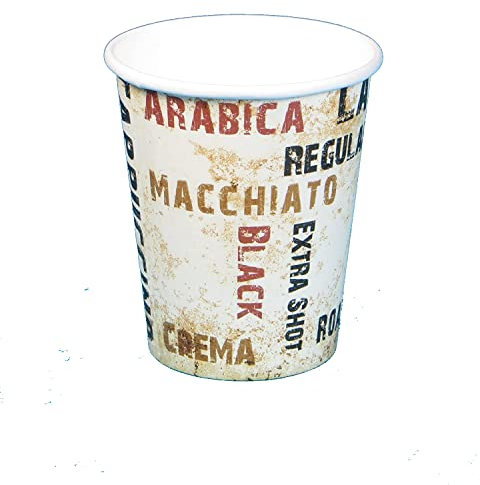 Pro DP 1000 Kaffee to go Becher, Coffee to go Becher, Coffeecups, Kaffeebecher 8oz / 200ml / 0,2l, Hartpapier+PE Beschichtung, edles Neutralmotiv Barista, ideal für Ihr Coffee to go Geschäft