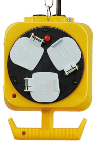 Brennenstuhl 2x 3-way hanging workshop power distributor (5m cable, double-sided socket, extension cord with 3m steel hanging chain)