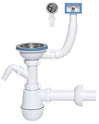 Single Kitchen Sink Bottle Drain Waste Trap 115mm Wash Machine Dish Washer Input