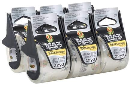 Duck Brand Max Stärke Packband: 1.88 in. x 22.2 yds. (klar) / 6-pack +with dispenser