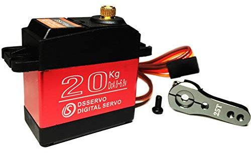 ANNIMOS Servo Digital Alto par 20KG Completo Metal Engranaje Impermeable para RC Modelo DIY, ángulo de controlar 180 °