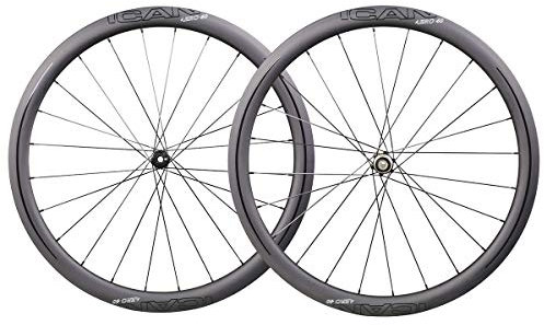 ICAN AERO 40 Disc Light Rennrad Laufradsatz 40 mm 700C Drahtreifen Tubeless Ready Scheibenbremse 12 x 100/12 x 142 mm 6 Bolzen 1355g