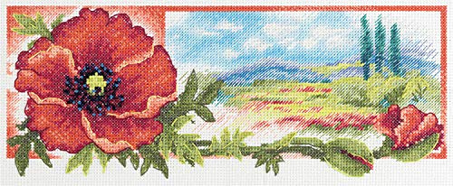Panna Kreuzstichset Die rote Farbe der Morgendämmerung 27x11cm, Zählmuster