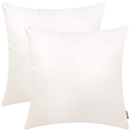 Brawarm Kissenbezüge aus Kunstleder, Leder-Kissenbezüge, einfarbig, für Couch, Bett, Sofa, Garten, Zuhause, dekorativ, Cremefarben, 40,6 x 40,6 cm, 2 Stück