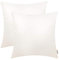 Brawarm Kissenbezüge aus Kunstleder, Leder-Kissenbezüge, einfarbig, für Couch, Bett, Sofa, Garten, Zuhause, dekorativ, Cremefarben, 40,6 x 40,6 cm, 2 Stück