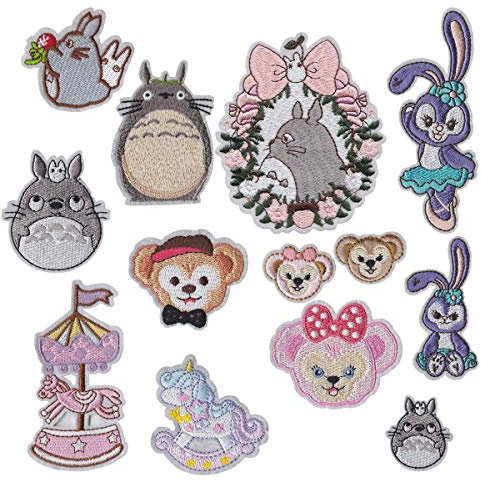 Mingjun 13 Stück Aufnäher zum Aufbügeln oder Aufnähen, Aniaml bestickte Applikationen für Kinder DIY Basteln Jeans Kleidung Jacke Rucksack Schal