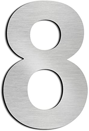 nanlyiau 3in/7.5cm adhesive number Mailbox Numbers Stainless Steel House Numbers door number Adhesive made of solid SUS304 door numbers Applicable to mailbox apartment street numbers(3in number 8)