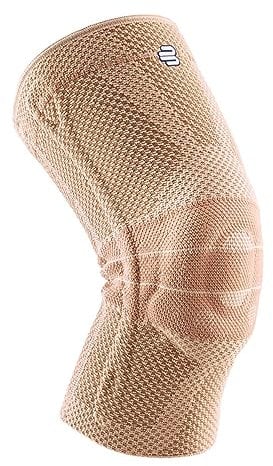 BAUERFEIND Kniebandage GenuTrain Comfort Unisex zur Entlastung Stabilisierung und Aktivierung nach Verletzung Operation oder bei chronischen wie Gonarthrose (Gelenkverschleiß) oder Arthritis Natur Größe: 5C