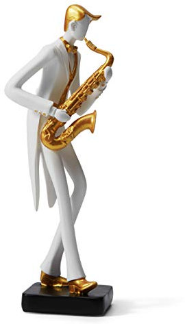 HAUCOZE Musik Figuren Skulpturen Modern Arts Geschenk Saxophone Dekor Statue Polyresin 26cm