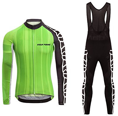 Uglyfrog 2019-2020 Winter Jersey Thermisches Fahrradtrikot Vlies Thermo Langarm Shirt/Fahrradbekleidung Set Radtrikot Langarm Winddicht Damen Thermische Fleece mit 3D Polster Hosen