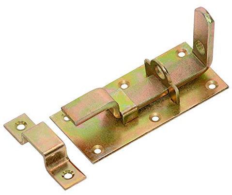 Schlossriegel Türriegel Türschloßriegel 100/50 Schubriegel Gekröpft Gelb Verz.