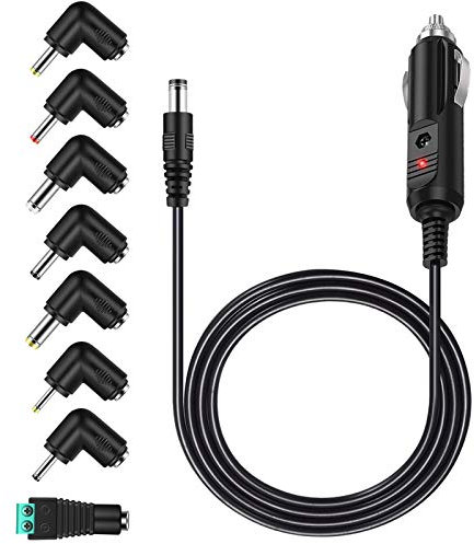 MEROM Universelle 12V Auto Ladegerät Netzteil Kompatibel mit Kamera, DVD-Player, LED-Lichtleiste, CCTV, Tablet Netzkabe Ladekabel (Mit 8 Tips)