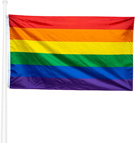 KliKil Bandera de LGBT - Bandera 150x90cm Poliéster - Resistente a UV y Agua - Fácil Colocación con 2 Ojales Metálicos - Ideal para Celebraciones, Decoraciones y Eventos