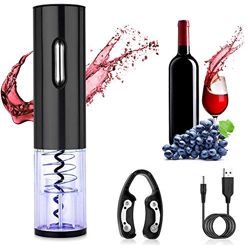 ASANMU Korkenzieher Elektrisch, Elektrisches Weinflaschenöffner-Kit,Automatisch Flaschenöffner mit USB-Ladeleitung,Weinflaschenöffner Set mit Folienschneider,Geschenk für Weihnachten,Geburtstag,Männer