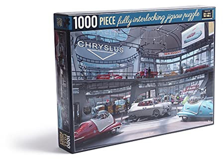 Fallout 1000-Piece Jigsaw Puzzle - Depicting the Chryslus showroom after all the hustle and bustle, full of automated sentries guarding the new Chryslus vehicles (Busy Day)