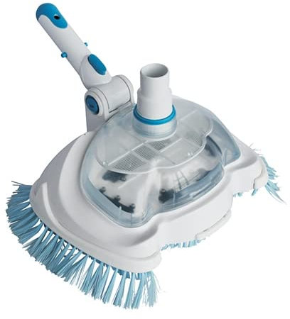 EDG by AQUALUX INTERNATIONAL Balai Ovale Aspirant avec Prefiltre Intégré pour Piscine - Brosses Laterales - Poignée Orientable 3 Positions 0° 45° 90°