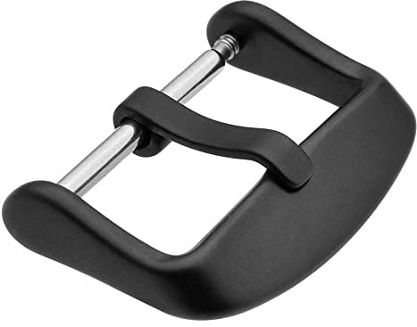 WOCCI 20mm Fibbia di Ricambio per Cinturino Orologio, Grande - Foro di Spillo (Nero)