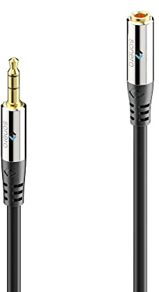 Sonero® premium prolunga cavo audio jack da 3,5 mm, 3,00 m, contatti dorati, nero