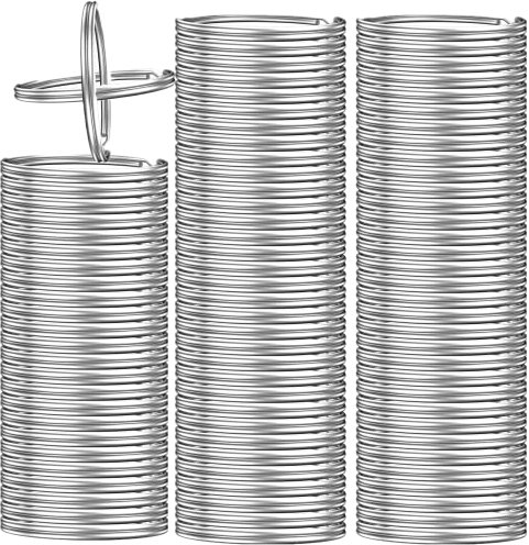 Lot de 200 porte-clés fendus en vrac pour porte-clés et travaux manuels (25 mm)