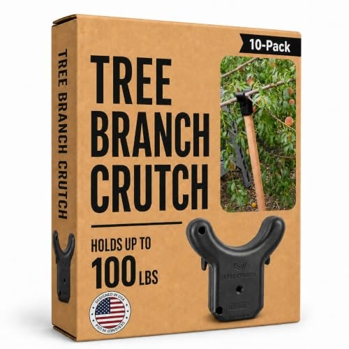 Kalinar Tree Crutch - DIY Tree Support Device - Save Fruit Tree Branches from Breaking Under Heavy Fruit, fits on Standard 2x2 Lumber, T-bar, Bamboo Garden Stakes, Broom Pole, and More (10-Pack)