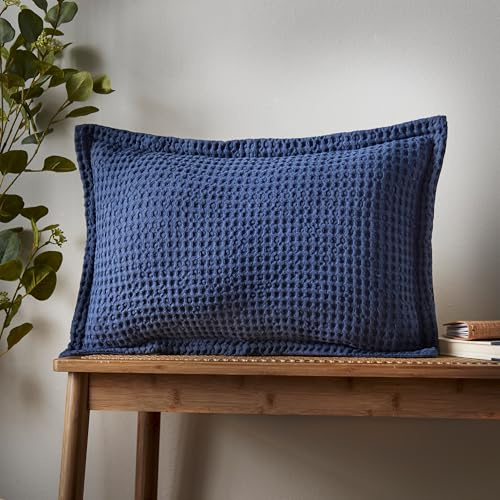 Pineapple Elephant Jaipur Chunky Waffle Cotton 30x50cm Cushion Navy Blue