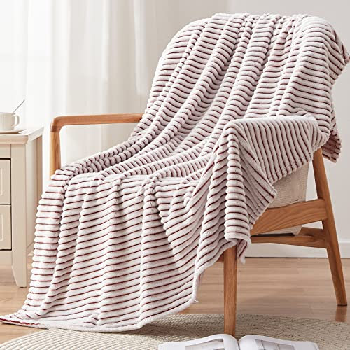 EMME Kuscheldecke Flauschig Decke, Fleece-Überwurfdecke, weich, Plüsch, warme und gemütliche Decke, doppellagig, 3D-Touch-Erlebnis, perfekt für Bett, Couch und Sofa, Stuhl (rot, 127,7 x 152,4 cm)