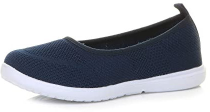 AJVANI Slip on Lightweight Memory Foam Flats Pumps Trainers Size 5 38 Navy Blue