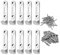 MABAHON 10set Heavy Duty J Wall Hooks Picture Mirror Hanging Hook Silver for Bedroom Kitchen Bathroom for Hanging Clothes Hats Scarves Bags - Can be Hung up to 25 kg