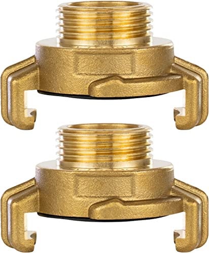Poppstar 2er-Set Messing Schnellkupplung 3/4 Zoll Außengewinde (G 3/4-Gewinde auf Klauenkupplung)