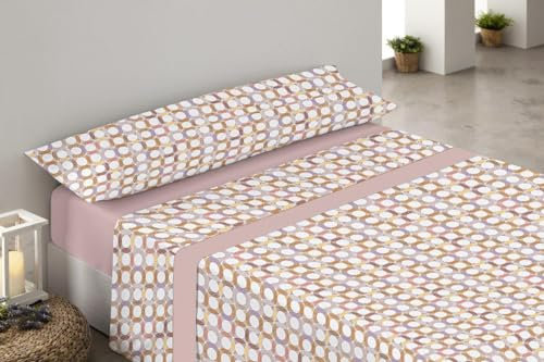 ENERGY COLORS TEXTIL-HOGAR -Galan- Juego Sábanas 3 Piezas (Bajera, encimera, 1 Funda Almohada) Primavera/Verano (Cama 150x200, Aquario)