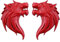 2x Wolfskopf Emblem Auto Aufkleber Wolf Aufkleber Windschutzscheiben Dekoration für Autos (rot)