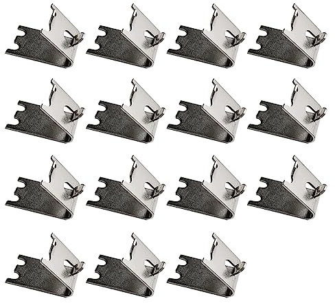 HugeDE 15 Pcs Stainless Steel Freezer Shelf Clips Freezer Cooler Shelf Supports Replacement Shelf Square Buckles Clips for Refrigerator