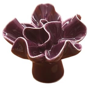PILYON Möbelknöpfe 2 Stück Porzellan-Rose-Knäufe Und Griffe Für Möbel,Schrank,Tür,Schrank,Schublade,Farbig,Violett,Durchmesser 40mm
